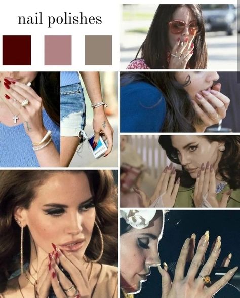 Lana Del Try Nails, Lana Del Rey Blue Nails, Lana Del Rey Lash Extensions, Lana Del Rey Acrylic Nails, Lana Del Rey Piercings, Summer Outfits Lana Del Rey, Lana Del Rey Ring, How To Dress Like Lana Del Rey, Lana Del Rey Inspired Usernames