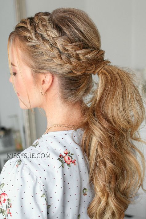 Dutch Braid Ponytail, Braid Ponytail, Long Box Braids, French Braid Hairstyles, Braided Hairstyle, Braided Ponytail Hairstyles, Braided Hair, 짧은 머리, Ponytail Styles