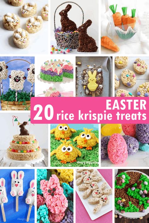 Cereal Treat Recipes, Cheesecake Strawberries, Easter Rice Krispie Treats, Easter Party Food, Baked Cheesecake, Easter Sweets, Cookies Bars, Easter Desserts Recipes, Cereal Treats