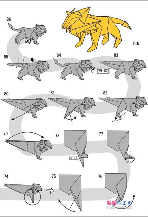 As melhores receitas relacionadas ao mundo do Tricô para você! Origami Advanced, Advanced Origami, Origami Stella, Origami Lion, Easy Origami Animals, Star Wars Origami, Origami Step By Step, Origami Diagrams, Tutorial Origami