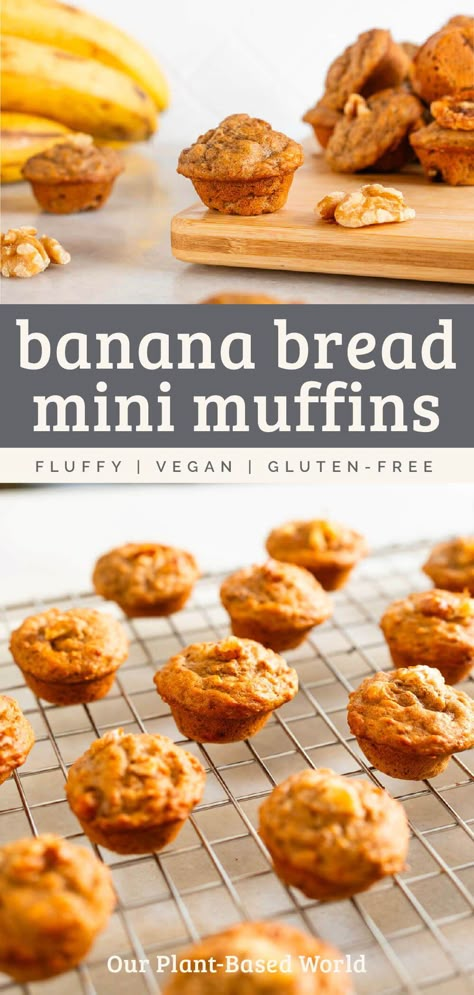 Say hello to your new favorite snack- Our dairy-free banana bread mini muffins! Packed with rich banana flavor, these mini treats not only deliver on taste but are also perfect for anyone following a dairy-free lifestyle. Enjoy them with your morning coffee or as an on-the-go snack. Happiness comes in small packages indeed! Gluten Free Mini Banana Muffins, Milk Free Muffins, Healthy Muffins Vegan, Nut Free Muffins For Kids, Mini Banana Muffins Healthy, Dairy Free Mini Muffins, Mini Healthy Muffins, Banana Mini Muffins Recipes, No Egg Banana Muffins