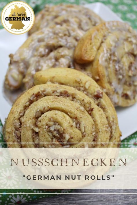 German Sweet Bread Recipes, Easy German Finger Foods, German Deserts Originals, German Sweet Bread, German Candy Recipes, German Baked Goods, German Desserts Authentic, German Rolls, Nut Roll Cookies