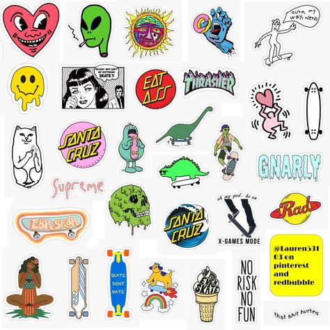 Skate Stickers, Indie Drawings, Tumblr Stickers, Skateboard Stickers, Scrapbook Stickers Printable, Sticker Template, Stickers Laptop, Hydroflask Stickers, Black Stickers