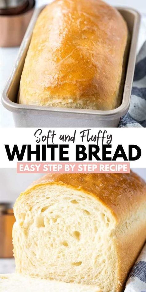 Soft Bread Recipe, Pembuat Roti, Homemade White Bread, White Bread Recipe, Homemade Bread Recipes Easy, Dinner Side, Sliced Bread, Best Bread Recipe, Cloud Bread