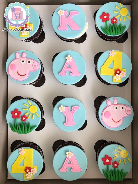 Peppa Cupcakes, Peppa Pig Fondant, Peppa Pig Happy Birthday, Peppa Pig Cupcakes, Pig Cupcakes, Peppa Pig Birthday Cake, Pig Birthday Cakes, Peppa Pig Cake, Peppa Pig Birthday Party