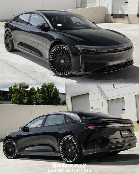 2023 Lucid Air on 22 Giovanna Wheels Tulum Gloss black, Machine tips From AudioCityUSA in Los Angeles, CA Aftermarket rims, custom wheels, automotive Rims & Wheels, vehicle Wheel Lucid Car, Truck Rims And Tires, Lucid Motors, Lucid Air, Aftermarket Rims, Tmax Yamaha, Futuristic Cars Design, Air Car, Chrome Rims