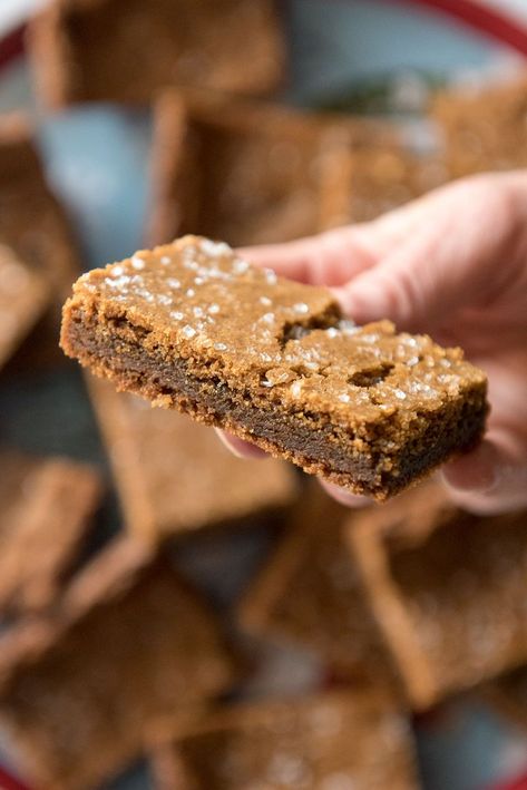 Molasses Cookie Bars | www.mountainmamacooks.com Ginger Cream Bars, Ginger Bread Cookie Bars, Ginger Cookie Bars, Molasses Biscotti, Molasses Brownies, Gingersnap Bars, Molasses Cookie Bars, Molasses Bars, Ginger Desserts