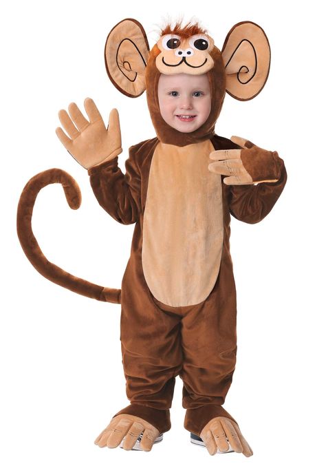 PRICES MAY VARY. Size: 4T 100% polyester minky velour fabric Hooded jumpsuit has zipper closure at center back Fully lined hood has faux fur on top w/ soft-sculpted face and ears Gloves sewn to sleeve cuffs can flip back to free the hands Your tot is energetic, loud, messy, and fun-loving—just like a little monkey. Let them live out their true nature, then, in this Toddler Funky Monkey Costume. It’s a cozy and cute take on a precious primate, with a brown-and-tan jumpsuit, long tail, and hood wi Bug Costumes, Monkey Outfit, Monkey Halloween Costume, Monkey Costume, Monkey Costumes, Costume Toddler, Funky Monkey, Hunny Bunny, Monkey Face