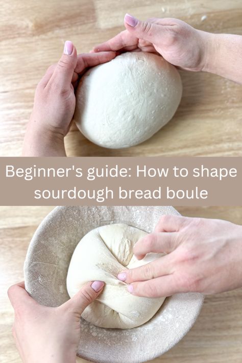 Sourdough Bread Tutorial, Boule Sourdough Scoring, How To Shape Sourdough Boule, Sourdough Bread Shaping, Sourdough Tips And Tricks, Beginner Sourdough Scoring, How To Shape Sourdough Bread, Sourdough Problems, Shaping Sourdough Bread