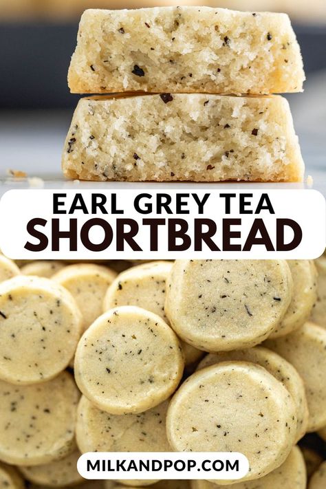 Earl Grey Shortbread Cookies Mint Shortbread Cookies, Tea Flavored Cookies, Earl Grey Dessert Recipes, Earl Grey Desserts, Earl Grey Shortbread Cookies, Earl Grey Shortbread, Best Shortbread Cookie Recipe, Earl Grey Cookies, Green Tea Cookies