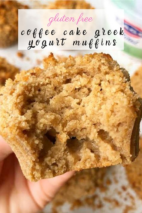 Healthy Coffee Cake, Gluten Free Coffee Cake, Greek Yogurt Muffins, Yogurt Muffins, High Protein Desserts, Cake Muffins, Greek Yogurt Recipes, Protein Desserts, Healthy Coffee