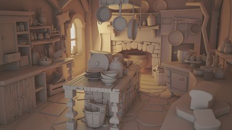 Maya Modeling, Environment Projects, 3d Karakter, Hansel Y Gretel, 3d Modeling Tutorial, Digital Painting Techniques, Lighting Concepts, Low Poly Art, Kitchen Concepts