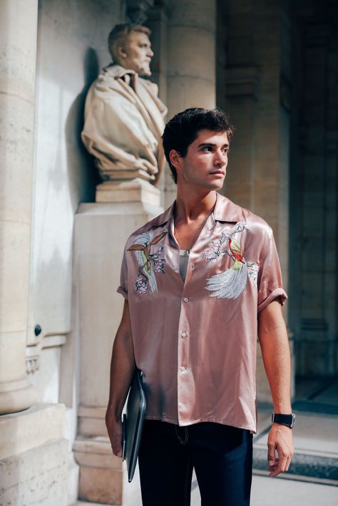 What to Wear Every Single Day in August Photos | GQ                                                                                                                                                                                 More Clean Fits, Most Stylish Men, What To Wear Today, Paris Fashion Week Street Style, Mens Fashion Inspiration, Satin Blouse, Every Single Day, Inspiration Mode, Mens Fashion Trends