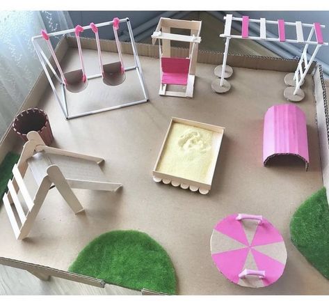 Paint Stick Crafts, Preschool Creative Art, Miniature School, Fairy Garden Crafts, Stick Crafts, Hand Crafts For Kids, Popsicle Stick Crafts, Diy Crafts For Kids Easy, Barbie Diy