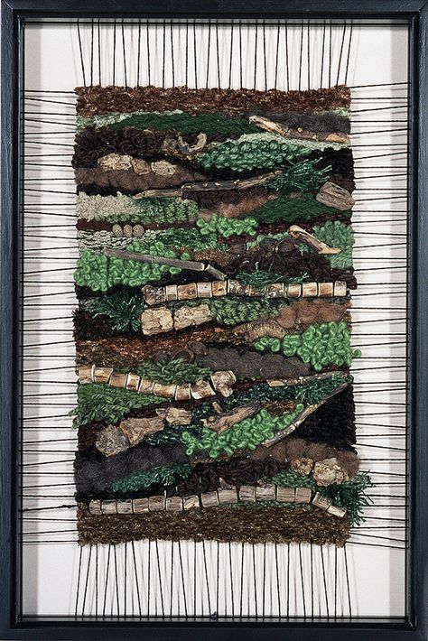 Forest Textile Art, Floor Ii, Forest Crochet, Nature Weaving, Tapestry Loom Weaving, Pic Frame, Pin Loom, Tapestry Loom, Loom Projects