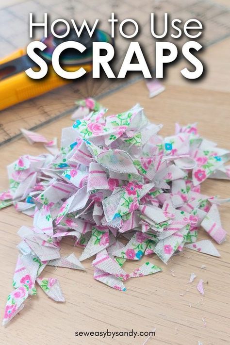 See how easy it is to sew a beautiful DIY bag using small scraps from your scrap pile. This sewing project is perfect to use up your leftover fabric, even the tiny bits and crumbs. Tiny Scrap Fabric Projects, Fabric Remnant Projects, Recycled Fabric Art, Leftover Fabric Crafts, Scrap Crafts, Scrap Fabric Crafts, Scrap Fabric Projects, Fabric Trimmings, Scrap Quilt Patterns