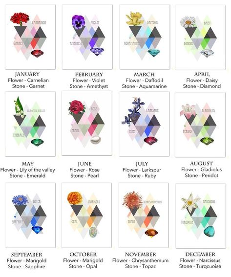 Birth Month Symbols, Birth Symbols, Birth Month Colors, Rose Color Meanings, Birth Month Stones, Illustration Birthday, June Flower, Birth Colors, Birth Day