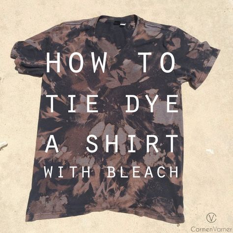 How to Tie Dye a Shirt with Bleach! EASY! :D #diy #tiedye #crafts  // Carmen Varner Bleach Shirt Diy, Ty Dye, Diy Tie Dye Shirts, Tie Dye Crafts, Diy Tie, Tie Dye Techniques, How To Tie Dye, Reverse Tie Dye, Bleach Tie Dye