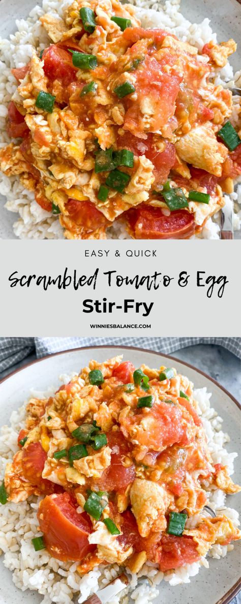 Tomato And Egg, Stir Fry With Egg, Fluffy Scrambled Eggs, Fried Tomatoes, Fried Mushrooms, Fry Recipes, College Meals, Healthy Meals For Two, Stir Fry Recipes