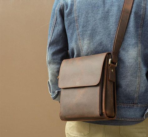 Leather Side Bag, Vintage Messenger Bag, Leather Messenger Bag Men, Mens Crossbody Bag, Cute Crossbody Bags, Brown Leather Crossbody Bag, Vintage Crossbody Bag, Small Messenger Bag, Leather Saddle Bags