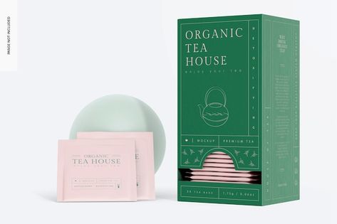 Tea Box Template, Tea Packaging Mockup, Tee Packaging Design, Tea Bag Packaging Design, Coffee Box Design, Tea Packaging Design Boxes, Green Tea Packaging, Tea Box Packaging, Tea Bag Packaging