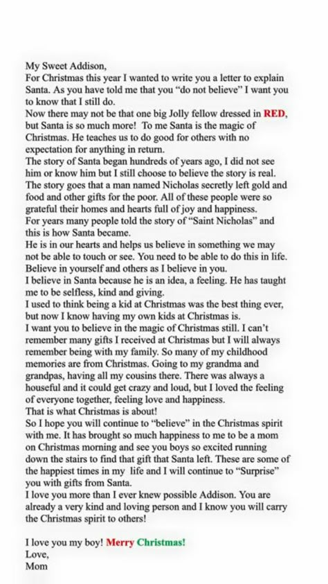 Not Believing In Santa Letter, Don’t Believe In Santa Letter, Magic Of Santa Letter, Letter To Child About Santa Truths, No Santa Letter To Kids, Santa Isn’t Real Letter, Letter To Kids About Santa, Is Santa Real Letter, When Kids Stop Believing In Santa