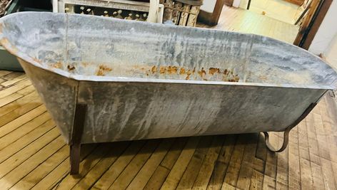 Excited to share this item from my #etsy shop: Large Zinc Bathtub Galvanized Tub Cowboy Bathtub Photography Prop Retail Display Tubs Flower Garden Container Country Chic Cottage Decor #gray #wedding #thanksgiving #countryfarmhouse #zincbathtub #rusticlightfixture #mudroomtubs #gardencontainers Galvanized Bathtub, Garden Bathtub, Tin Bath, Bathtub Photography, Vintage Australia, Galvanized Tub, Outdoor Tub, Retail Store Display, Beverage Tub