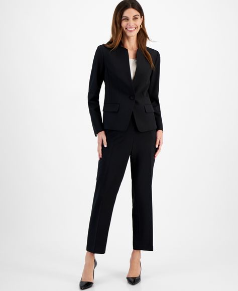 in stock Classy Pantsuits For Women, Classic Suit For Women, Women Suits Black, Real Estate Agent Attire Women, Women Suit Outfits, Real Estate Agent Attire, Interview Suits, Young Professional Outfits, Petite Suits