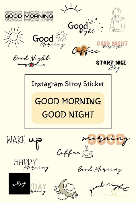 Included are 140 hand-drawn digital stickers for your Instagram Story for Android and IOS in the English version. There are a total of 140 Good Morning and Good Night stickers, 70 of which are white and 70 of which are black.

The set includes:
★ Elements
★ Brushes
★ Lettering
★ Wallpaper

Characteristics:
★ high quality
★ easy to use
★ Sizes scalable
★ versatile

Fonts are available in black and white. You can use it in photo or video for your Instagram story. Stickers Good Morning, Good Night Stickers, Night Stickers, Instagram Story Sticker, Instagram Story Stickers, Night Story, Good Night Story, Story Sticker, Story Stickers