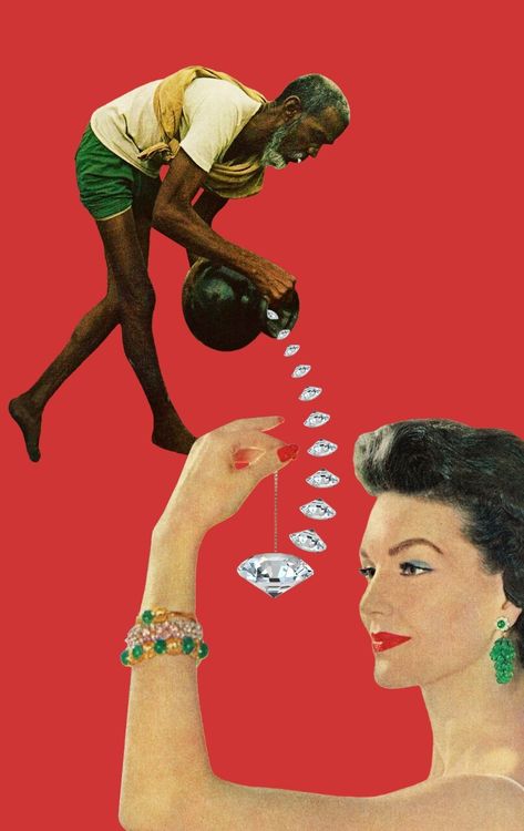 Jewellery Collage Design, Consumerism Art, Writing Illustration, Jewellery Project, Blood Diamonds, Protest Posters, Jewellery Photography, Collage Inspiration, Blood Diamond