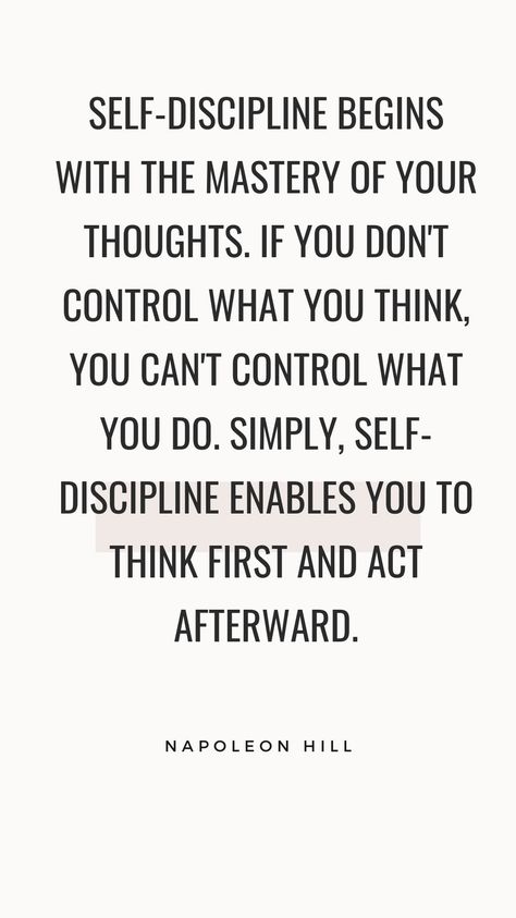 Self-discipline starts from within – it's about mastering your thoughts. 💡 When you control your thoughts, you control your actions. 💪 With self-discipline, you learn to think before you act, paving the way for success. #SelfDiscipline #Mindfulness #ThoughtControl #PersonalDevelopment #Motivation #Success #MindOverMatter #SelfControl #Achievement #PositiveMindset Control Your Thoughts, Thought Control, Vet Student, Mind Over Matter, Motivation Success, Self Discipline, Self Control, Positive Mindset, Personal Development