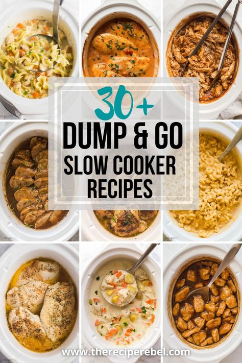 beforehand — simply throw it in and walk away! Easy crock pot dump meals for busy weeknights and back to school! Chicken, beef, pork, or vegetarian — there’s something for everyone! #slowcooker #crockpot | easy crockpot meals | slow cooker recipes | crock pot recipes | slow cooker dinners | dinner ideas | slow cooker soup | crockpot chicken Crockpot Dump Recipes, Easy Dinner Recipes Crockpot, Easy Crockpot Dinners, Slow Cooker Beef Stew, Slow Cooker Dinner, Easy Slow Cooker Recipes, Healthy Crockpot, Crockpot Recipes Slow Cooker, Dinner Recipes Crockpot