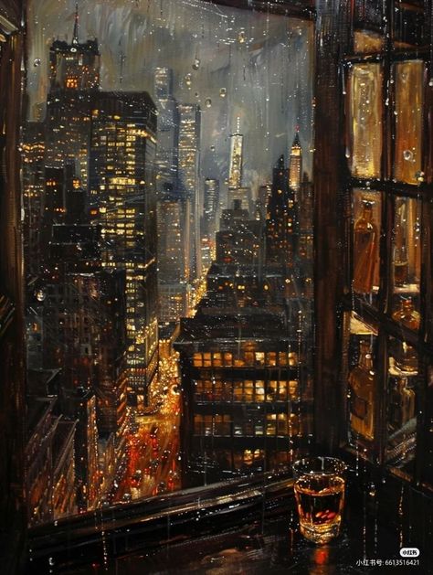 City Lights Painting, Relatable Art, Paintings Modern, Arte Van Gogh, Color Palette Bright, City Painting, Dramatic Lighting, Cityscape Art, Night Painting