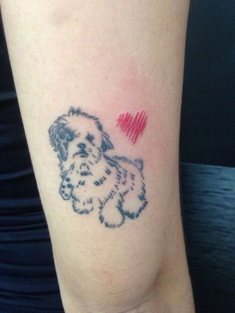 Top 50+ Shih Tzu Tattoos of All-Time | Page 8 of 11 | The Paws Obx Tattoos, Puppy Tattoos, Shih Tzu Tattoo, Someday Tattoo, Puppy Tattoo, Pug Tattoo, Dog Memorial Tattoos, Dog Paw Tattoo, Paw Tattoo