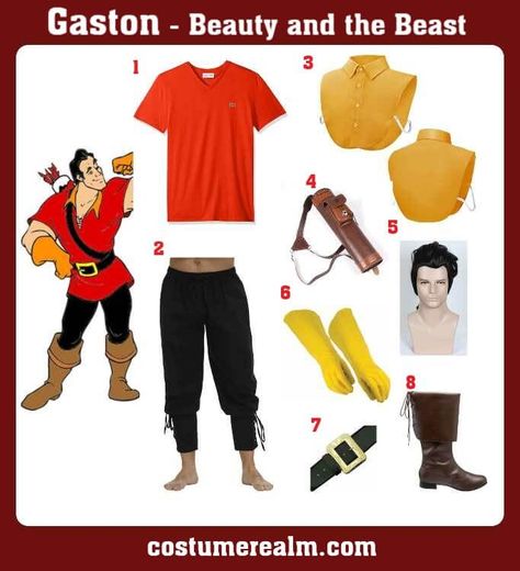 Dress Like Gaston Gaston Costume Diy, Gaston And Lefou Costume, Belle And Gaston Costume, Diy Gaston Costume, Gaston Inspired Outfits, Gaston Costume, Gaston Cosplay Female, The Beast Costume, Gaston Beauty And The Beast