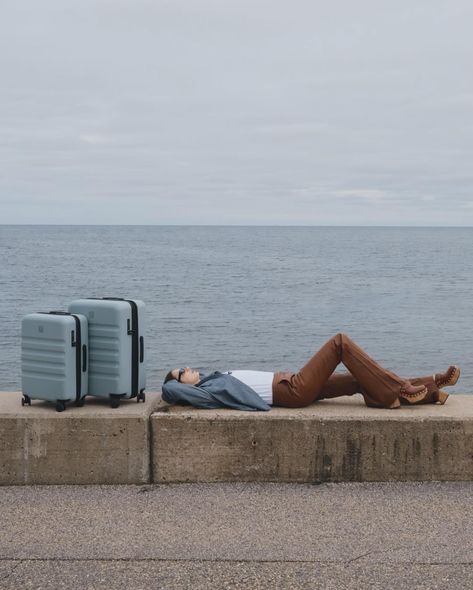 On my recent culinary weekend getaway to coastal Maine, I was accompanied by my @antlerofficial Icon series luggage in ‘Mist Blue.’ When I first saw the color, I couldn’t think of a better matching backdrop than the off-season northern New England beach towns with their rugged coastline and overcast sky. Traveling to Maine was a love letter to spontaneity and style, made effortlessly chic by my trusty Antler luggage, a stylish companion that transforms every trip into an elegant escapade. #an... Antler Luggage, New England Beach, England Beaches, Coastal Maine, Beach Towns, A Love Letter, Beach Town, Love Letter, Weekend Getaway