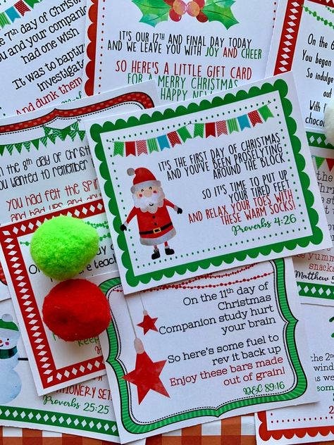 12 Days of Christmas Tags. Classroom Gifts For Students, 12 Days Of Christmas Tags, Stockings Diy, Called To Serve, Elder Sister, Christmas Tags Printable, Package Ideas, Twelve Days Of Christmas, Candy Cards