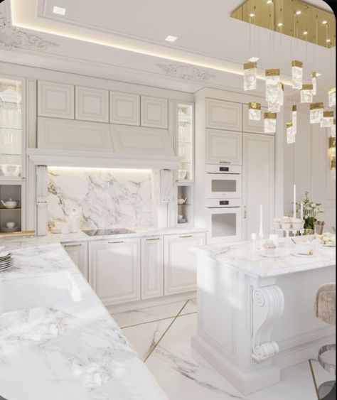 Parisian Bedroom, Classic Kitchen Design, Desain Pantry, Dream Kitchens Design, White Kitchen Design, Neo Classic, Luxury Kitchen Design, Classic Kitchens, Kitchen Room Design