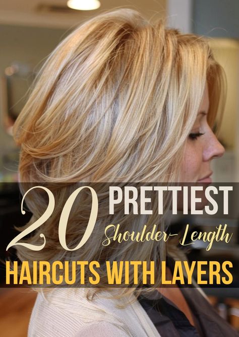 20 Prettiest Shoulder-Length Haircuts with Layers Layered Chin Length Hair, Shoulder Length Layered Haircuts, Shoulder Layered Haircuts, Neck Length Hair Cuts, Above Shoulder Length Hair, Fat Face Haircuts, Neck Length Hair, Haircuts With Layers, Shoulder Length Layered Hair