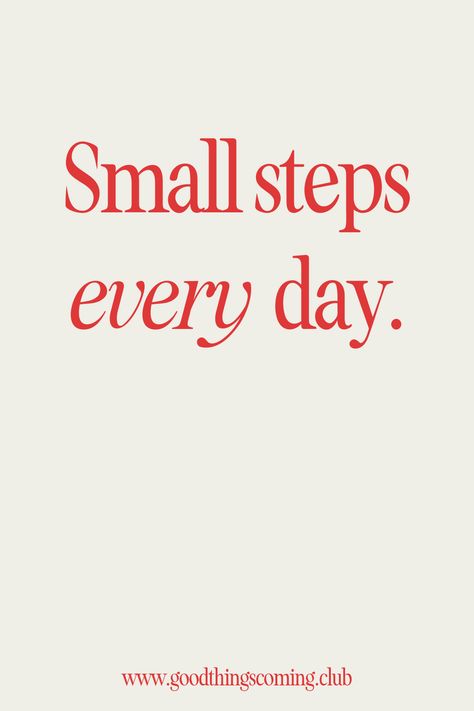 Small steps every day | motivational quote | inspirational quote | productivity inspo | motivational words | mental health | mental health quote Motivational Quotes For Sickness, Quotes About Taking It Day By Day, Starting Day Quotes, Health Inspo Quotes, Step By Step Day By Day Quote, Health Priority Quotes, Health Quote Motivational, Health And Wellbeing Quotes, Quotes About Better Days