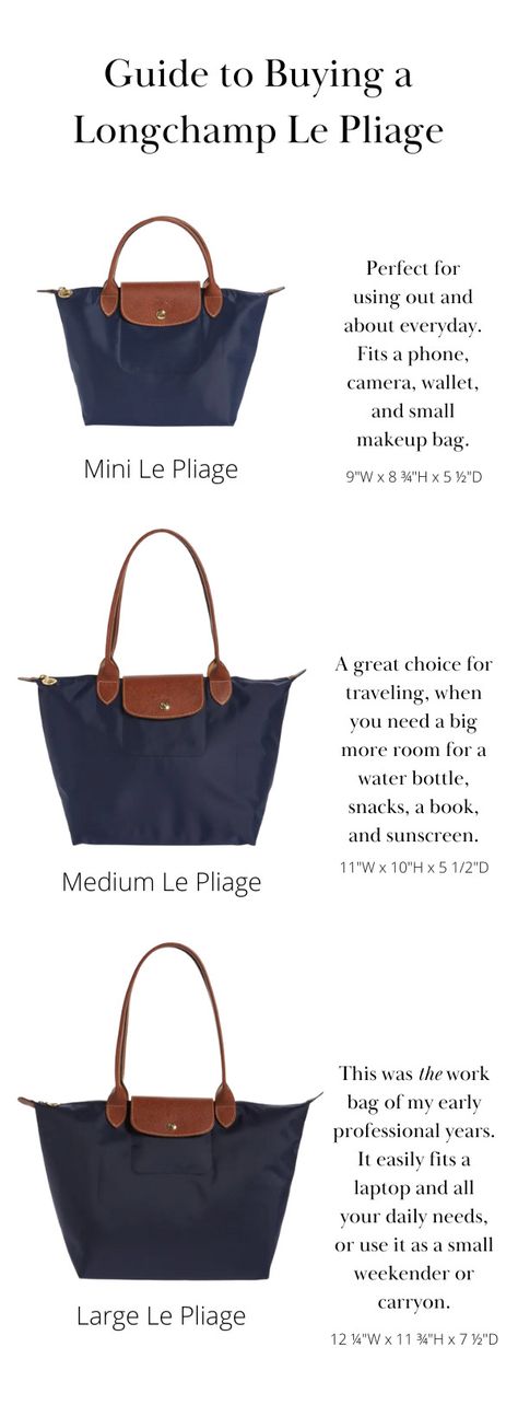 Longchamp Guide: How to Choose the Right Size Longchamp Le Pliage - C'est Bien by Heather Bien Le Pliage Longchamp, Longchamp Outfit, School Bag Essentials, My Style Bags, Longchamp Bag, Inside My Bag, Trendy Bags, Luxury Bags Collection, Skandinavian Fashion