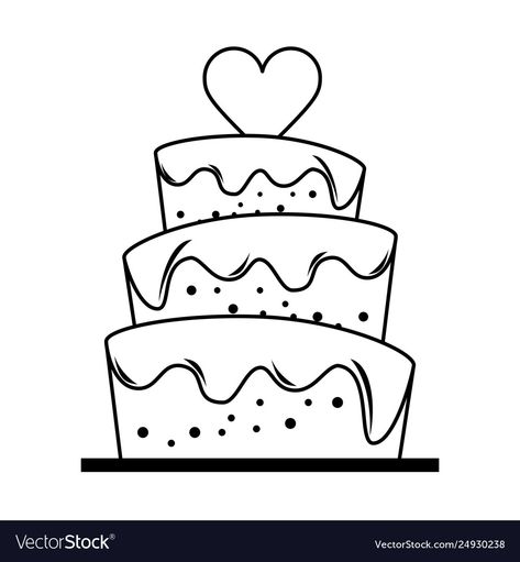 Cake Clipart Black And White, Wedding Cake Clipart, Cake Cartoon, Art Books For Kids, Heart Cartoon, Black And White Wedding Cake, Cake Clipart, Heart Wedding Cakes, Stock Investing