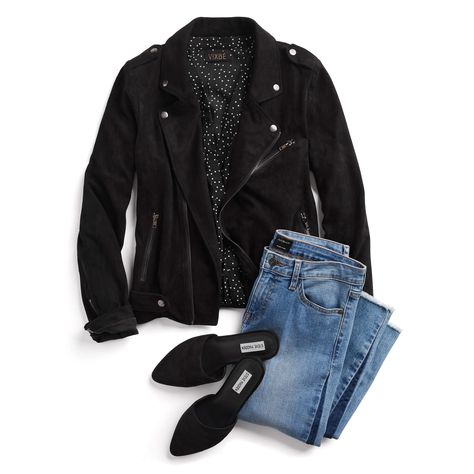 What should I pack in my carry-on? | Stitch Fix Style Motto Jacket Outfit, Black Airplane, Airplane Outfit, Jeans And Shoes, Motto Jacket, Stitch Fix Fall, Stitch Fit, Simple Fall Outfits, Stitch Fix Outfits