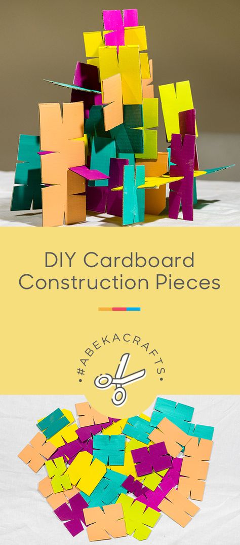 Get building with this colorful Cardboard Construction craft! #AbekaCrafts #homeschool #crafts #artsandcrafts #DIY Cardboard Building Projects, Cardboard Crafts Preschool, Construction Crafts For Kids, Building And Construction Activities, Building Crafts For Preschool, Building Crafts For Kids, Building Activities For Preschoolers, Cardboard Builds, Kids Building Activities