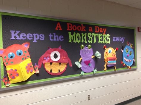 University Bulletin Board, Monster Bulletin Boards, University Classroom, Monster Theme Classroom, Monster Classroom, School Book Fair, Kindergarten Bulletin Boards, Storybook Theme, Monster Board