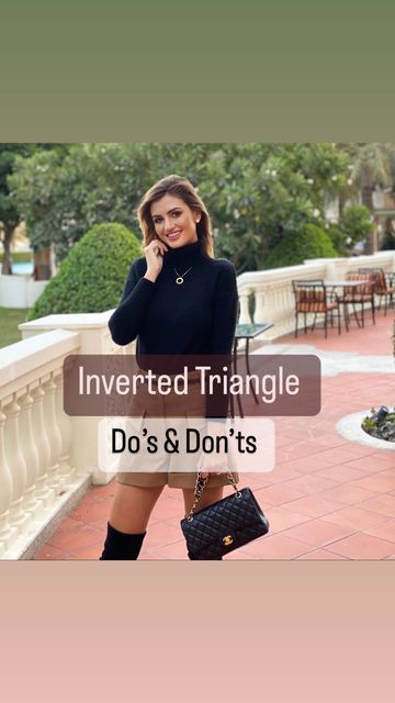 Inverted Triangle Eye Makeup, Outfit Inspirations Inverted Triangle, Sweaters For Inverted Triangle, Classy Outfits For Inverted Triangle, Inverted Triangle Skirt Outfits, Inverted Triangle Haircut For Women, Outfit For Narrow Hips, Petite Broad Shoulders, Best Outfits For Inverted Triangle Shape