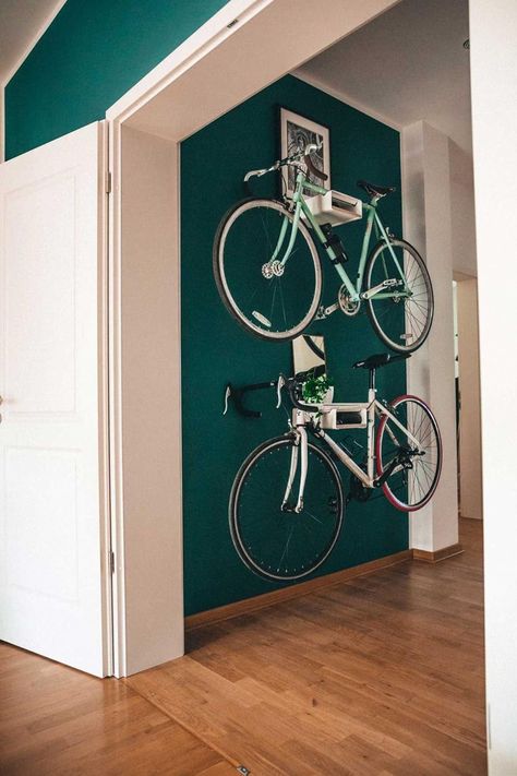 Bike Storage Small Space, Bike Storage Apartment, Bicycle Wall Mount, Indoor Bike Storage, Wall Mount Bike Rack, Bike Rack Wall, Bike Shelf, Range Velo, Bike Wall Mount