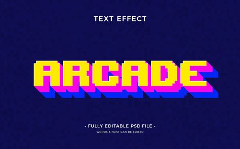 8 Bit Typography, Arcade Design Graphic, Arcade Logo Design, Arcade Typography, Arcade Graphic Design, Arcade Branding, Arcade Illustration, Arcade Font, Gamer Graphics