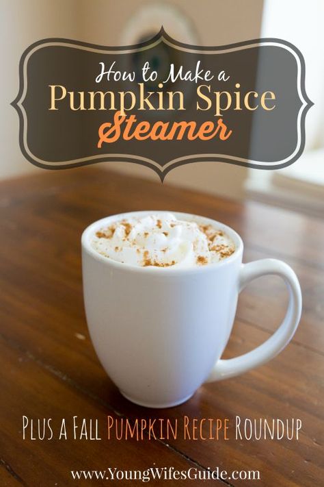 Pumpkin Steamer Recipe, Pumpkin Spice Steamer Recipe, Pumpkin Spice Steamer, Fall Drinks Without Coffee, Decaf Pumpkin Spice Latte, Starbucks Steamer Recipes, Pumpkin Steamer, Starbucks Drinks Without Coffee, Pumpkin Creamer