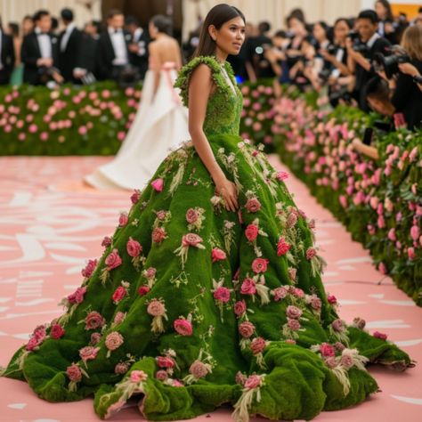 If the Met Gala participants had truly embraced the theme of ‘Garden of Time’, this is what they could have looked like!! Amidst cascading floral arches and verdant pathways, celebrities are adorned in attire that transcends mere fashion; it’s an ode to the passage of time itself. Picture breathtaking gowns adorned with delicate, shimmering clockwork motifs, where intricate gears replace traditional embroidery. Celebrities don headdresses resembling blooming timepieces, where each petal and g... Garden Of Time Met Gala, Floral Arches, Gala Ideas, Passage Of Time, Fashion Gal, Traditional Embroidery, The Passage, The Met Gala, Floral Arch